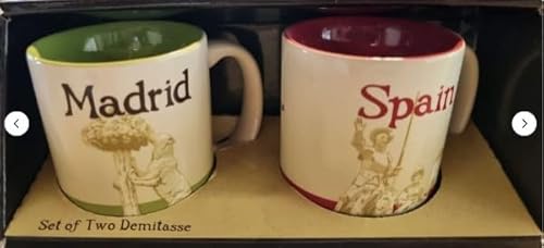 Set mit 2 Kaffeetassen – Madrid Spanien Demitasse Espressotasse – 89 ml von Generic