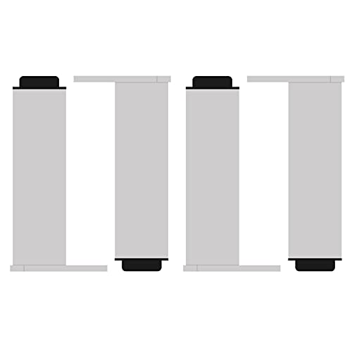 Set mit 4 verstellbaren Möbelfüßen aus Metall, Sofabeinen, Möbelstützbeinen aus Aluminiumlegierung, DIY-Ersatz für Schränke, Schränke, Stühle, Tische, dreieckige Montageplatte (10 cm, Silber) (Silber von Generic