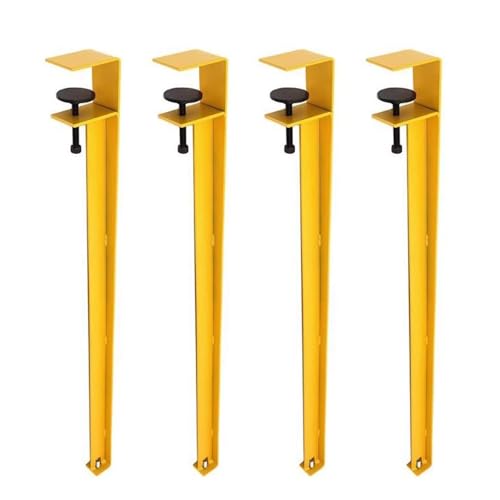 Set mit 4 verstellbaren Tischbeinen mit Klemme an F-förmigen Beinen für einfache Installation, Gelb, 71 cm von Generic