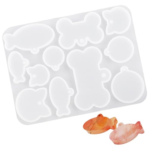 Set mit Hundemarkierungsformen aus Silikon - Knochenfisch, herzförmige Formen in Herzform | Pets CHIEDAGNO CHIUSS Collar Name Anrufe, Kit PEDA EPOSSIO CATTO von Cat CANTE, Set mit Hundemarkierungsformen aus Silikon - Knochenfisch, herzförmige Formen in Herzform | Pets CHIEDAGNO CHIUSS Collar Name Anrufe, Kit PEDA EPOSSIO CATTO von Cat CANTE, von Generic