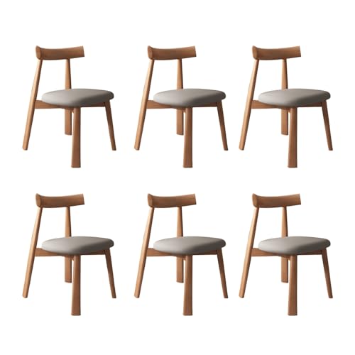 Set of 4 Modern Dining Chairs - Thick Cushions & Wooden Legs Stylish Dark Khaki & Walnut Comfortable Kitchen & Living Room Furniture - Versatile Dining Chair Set von Generic