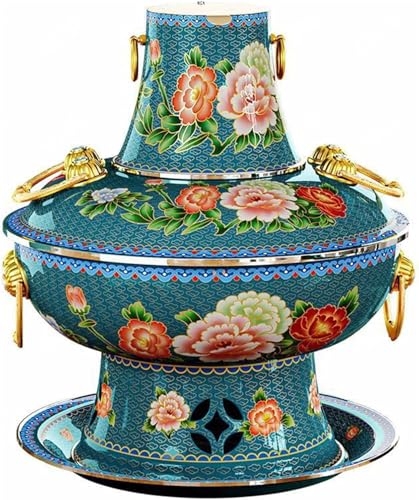 Shabu Hot Pot Verdickter Kupfer Holzkohle Hotpot, Chinesischer Kupfer Hot Pot Alter Peking Stil Hot Pot Chinesischer Fonduetopf Kochgeschirr Elektrischer Hot Pot von Generic