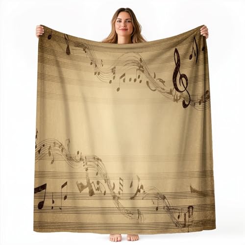 Sherpa Decke Braun Fleece Fuzzy Deckes, für Kinder Teenager Retro Musikrunen Klaviermusik Frühlingsdekoration, Bettüberwurf Sofadecke zum Verschenken geeignet 150 x 200 cm Waschbar überwurfdecke Sherpa Decke Braun Fleece Fuzzy Deckes, für Kinder Teenager Retro Musikrunen Klaviermusik Frühlingsdekoration, Bettüberwurf Sofadecke zum Verschenken geeignet 150 x 200 cm Waschbar überwurfdecke von Generic