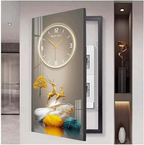 Sicherungskastenabdeckungsschrank, Leistungsschalterkastenabdeckung, dekoratives Gemälde eines Stromzählers mit Uhr, an der Wand montierte(12,15.7 * 23.6in/40x60cm) von Generic