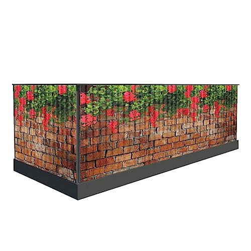 Sichtschutz für den Balkon 100cm hoch oder andere - Windschutz balkonsichtschutz - Balkonumrandung sichtschutz - Sichtschutzmatte (800 x 100 cm, Muster 17) von Generic
