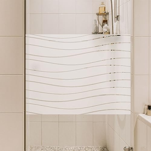 Sichtschutzfolie Matt Glasfolie klebend Badezimmer Bad Dusche Scheibe selbsthaftend selbstklebend Fensterfolie Klebefolie Milchglasfolie wasserfest - D004 Wellen Streifen, Längenbereich: 1200x600mm Sichtschutzfolie Matt Glasfolie klebend Badezimmer Bad Dusche Scheibe selbsthaftend selbstklebend Fensterfolie Klebefolie Milchglasfolie wasserfest - D004 Wellen Streifen, Längenbereich: 1200x600mm von Generic