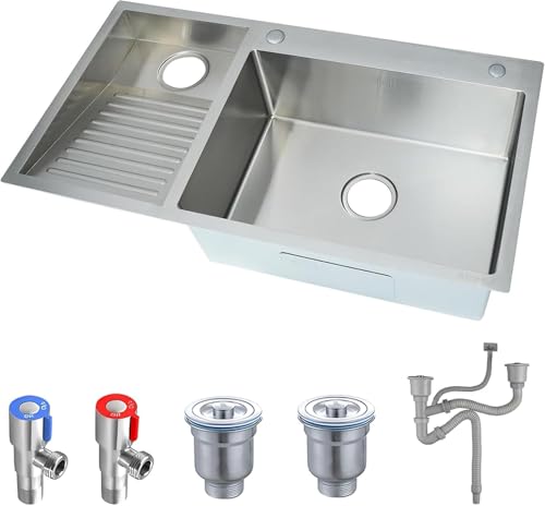 Silbernes Wäschewaschbecken Mit Abflusssets, Edelstahl-waschbecken Für Den Waschraum, 22 cm Tiefes Doppelschüssel-wäschewannenbecken Mit Integriertem Waschbrett, Silver-b, 80x48x21.6cm Silbernes Wäschewaschbecken Mit Abflusssets, Edelstahl-waschbecken Für Den Waschraum, 22 cm Tiefes Doppelschüssel-wäschewannenbecken Mit Integriertem Waschbrett, Silver-b, 80x48x21.6cm von Generic