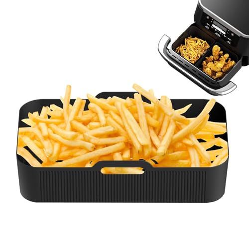 Silikon-Backkorb - Luftfrittierer-Liner, Platz Mat Liner, Tablett Matten | Wiederverwendbares Backblech mit Backofenhülle, Silikon Luftfrittierfutter Rechteck zum Backen, Braten, 12,6x7,87x3,54 von Generic