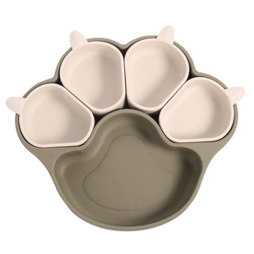 Silikon Fütterungsmatte Baby Saugplatten Baby Silikon Teller für Kleinkinder mit Katzenklaue Muster Essteller Silikon für Saugnapfteller von Generic