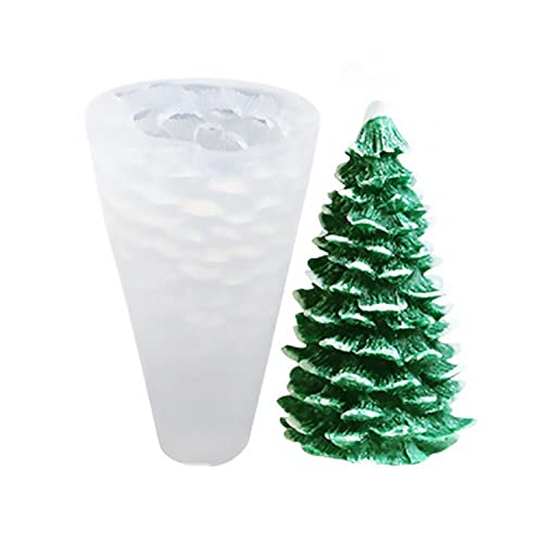 Silikon Kerzenform Seifen Gussform, Tannenbaum Weihnachtsbaum, 73 x 142 mm, 163 ml Kerzen Silikonform, DIY Kerze Dekor Kunst Handwerk Kerzengießen Form Wachs Weihnachten Basteln Weihnachts Advent von Generic