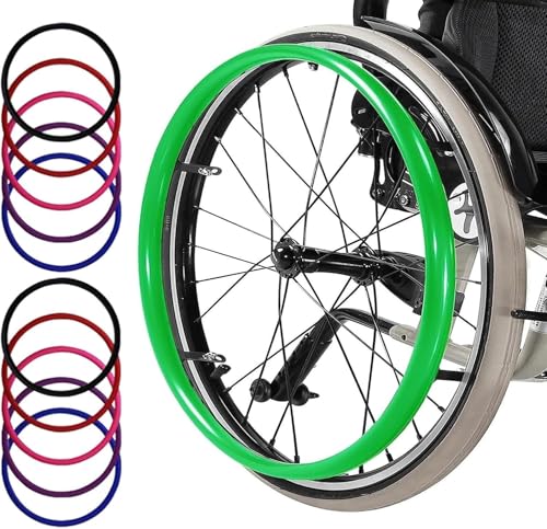 Silikon Rollstuhl Push Rim Covers rutschfeste Verschleißfeste Hand Push Cover Rollstuhl Greifreifenabdeckungen Rollstuhl Hinterradabdeckung, Orange, 24in von Generic