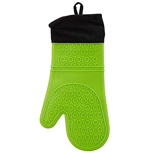 Silikon Topfhandschuhe Tier Extra Lange Ofenhandschuhe und Topflappen im Set – Silikon-Ofenhandschuhe mit weichem Baumwollfutter – Küchenhandschuhe zum von BBQ-Grills Handschuhe (Green, One Size) von Generic