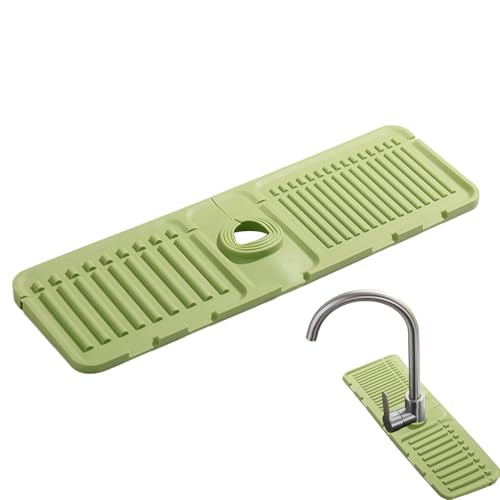 Silikon-Waschbecken-Wasserhahn-Pad, Silikon-Wasserhahn-Matte - 5-Grad-Neigungs-Wasserhahn-Tropfauffangschale Griff-Tropfenfänger-Tablett Hinter Dem Wasserhahn, Waschbecken-Spritzmatte Für Küche, Bad Silikon-Waschbecken-Wasserhahn-Pad, Silikon-Wasserhahn-Matte - 5-Grad-Neigungs-Wasserhahn-Tropfauffangschale Griff-Tropfenfänger-Tablett Hinter Dem Wasserhahn, Waschbecken-Spritzmatte Für Küche, Bad von Generic