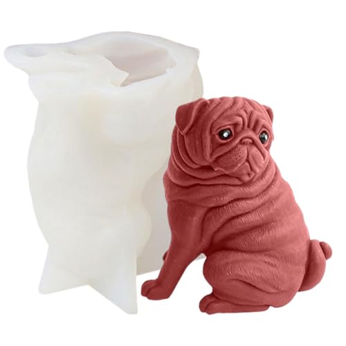 Silikonform für Hunde – Pei-Kerzenform | Hochtemperaturbeständige Tierform für Seife, Ton, Kreide | Lebensmittelechte Backform für Würfel von Generic
