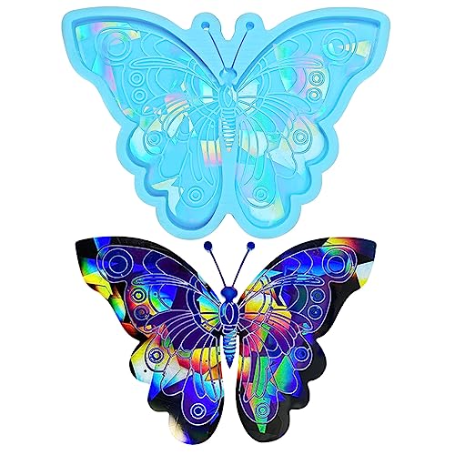 Silikonform für Licht- und Schattenornamente, Kunstharz, große Schmetterlinge, dekorative Anhängerform für Bastelarbeiten von Generic
