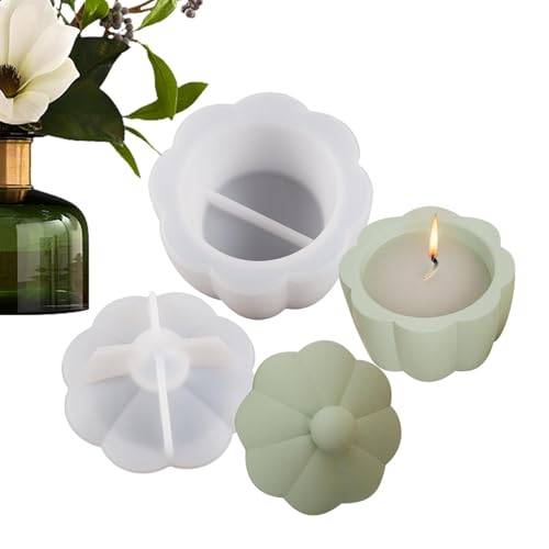 Silikonform in Kerzenform - Blumenvasen-Harzformen mit Deckel, Kerzenglas-Silikonformen | Zement-Kerzenformen zum Selbermachen, Kunsthandwerk von Generic