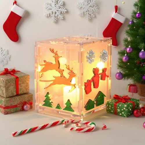 Silikonformen Gießformen Weihnachten Kerzenhalter, Silikonform Weihnachten Laterne Gießformen Silikon Weihnachten Elch Gipsformen zum Gießen Silikonform Kerzenhalter für Weihnachtsdeko (A) von Generic
