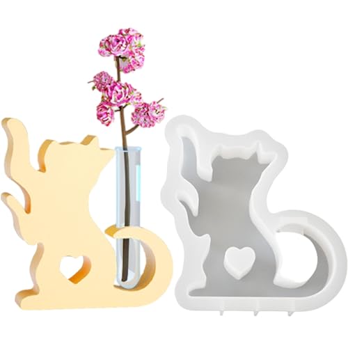 Silikonvasenformen, Harzform für Vermehrungsstation - Form für Vase Niedliche Katze | Gießform aus Harz für Kätzchen Formen aus Epoxidharz Formen für Vasen in von Generic