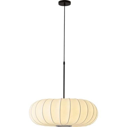 Silkworm Single Head Pendelleuchte, Moderne Stoff Hängende Deckenbeleuchtung, Esszimmer Showroom Hohl Hängelampe Single Head Laterne Flache Form Italienisch Weiß Café Haus von Generic