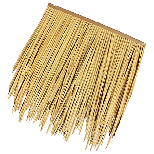 Simulation Stroh Fliese Palm Gefälschte Stroh PE Kunststoff Stroh Dekorative Simulation Stroh Fliesen Künstliche Strohdach Gefälschte Stroh 0.5X0.5m(1.64X1.64ft)(2pcs)(Yellow a,4pcs) von Generic