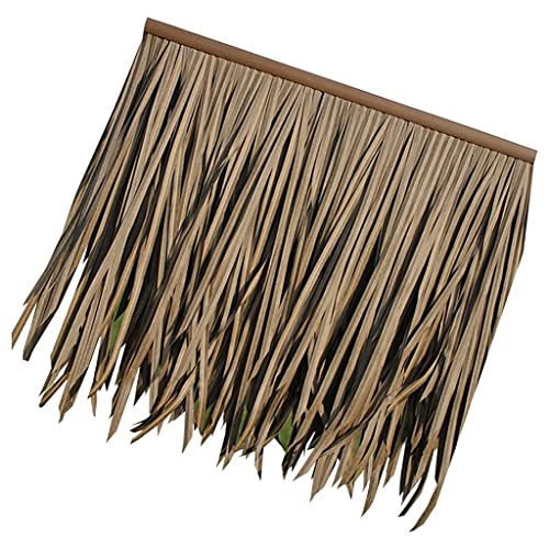 Simulation Stroh Fliese Palm Gefälschte Stroh PE Kunststoff Stroh Dekorative Simulation Stroh Fliesen Künstliche Strohdach Gefälschte Stroh 0.5X0.5m(1.64X1.64ft)(2pcs)(Yellow b,1pcs) von Generic