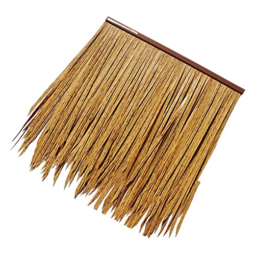 Simulation Stroh Fliese Palm Gefälschte Stroh PE Kunststoff Stroh Dekorative Simulation Stroh Fliesen Künstliche Strohdach Gefälschte Stroh 0.5X0.5m(1.64X1.64ft)(2pcs)(Yellow c,4pcs) von Generic