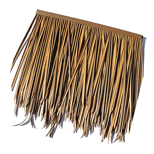 Simulation Stroh Fliese Palm Gefälschte Stroh PE Kunststoff Stroh Dekorative Simulation Stroh Fliesen Künstliche Strohdach Gefälschte Stroh 0.5X0.5m(1.64X1.64ft)(2pcs)(Yellow e,20pcs) von Generic