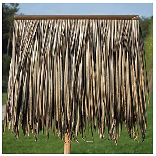Simulation Strohdach-Fliese Künstliche Strohdach-Fliese Palmenstroh-Rolle Kunststoff PE Strohdach Dekorativ Feuerfest Und Anti-Aging-Fälschungsstroh -0.5X0.5m (1.64X1.64ft) (2 Stück)(Yellow b,4pcs) von Generic
