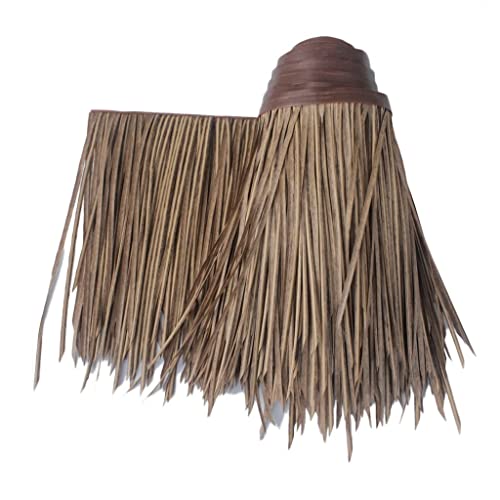 Simulation Thatch Rollen Kunststoff Haar Gras Feuerhemmend Künstliche Stroh Gazebo Dachdekoration Nongjia Holzhaus Gefälschte Stroh(Yellow f,0.5x10m/1.64X32.8ft) von Generic