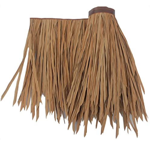 Simulation Thatch Tile Palm Thatch Roll Artificial Thatch Tile Plastic Pe Stroh Roof Dekoratives Feuerfestes Und Anti-Aging Fake Thatch Man-Made Thatch(Yellow b,0.5x10m/1.64X32.8ft) von Generic