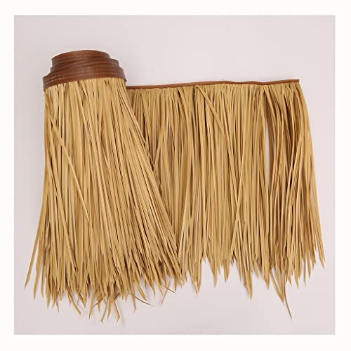 Simuliertes Strohdach Strohrollen Fake Reet Pelz Reet Simulation Dach Reet Fliese Haus Bauernhof Dekoration Fake Stroh PE Flammschutzmittel Material Reet(Yellow f,0.5x30m/1.64X98.4ft) von Generic