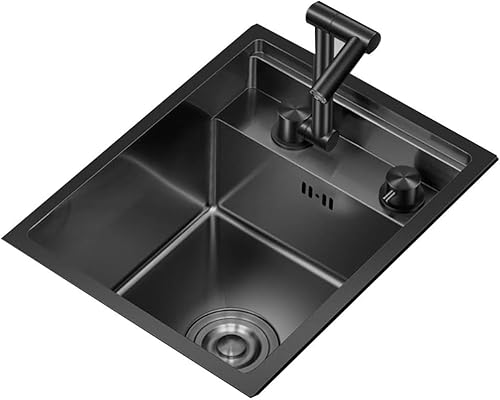 Single Bowl Versteckte Spüle Mit Abdeckung Edelstahl Bar Spüle Küchenspüle Mini Geschirr Becken Kleine Spüle, Black, 30 * 45 * 23cm Single Bowl Versteckte Spüle Mit Abdeckung Edelstahl Bar Spüle Küchenspüle Mini Geschirr Becken Kleine Spüle, Black, 30 * 45 * 23cm von Generic