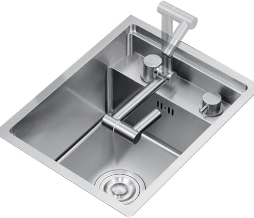 Single Bowl Versteckte Spüle Mit Abdeckung Edelstahl Bar Spüle Küchenspüle Mini Geschirr Becken Kleine Spüle, Silver, 30 * 45 * 23cm Single Bowl Versteckte Spüle Mit Abdeckung Edelstahl Bar Spüle Küchenspüle Mini Geschirr Becken Kleine Spüle, Silver, 30 * 45 * 23cm von Generic