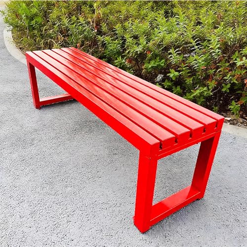 Sitzbank Outdoor der Hocker aus Verzinktem Stahlrohr hat Eine Gute Stabilität und Eignet Sich for Veranden Terrassen Gärten Rasenflächen und Balkone(Red,120cm/47in) von Generic