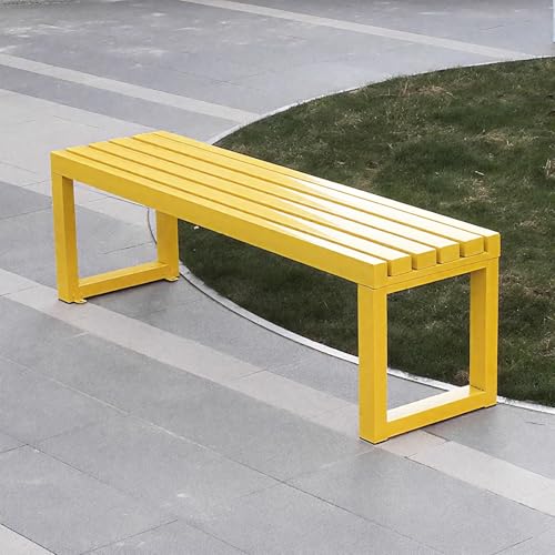 Sitzbank Outdoor der Hocker aus Verzinktem Stahlrohr hat Eine Gute Stabilität und Eignet Sich for Veranden Terrassen Gärten Rasenflächen und Balkone(Yellow,120cm/47in) von Generic