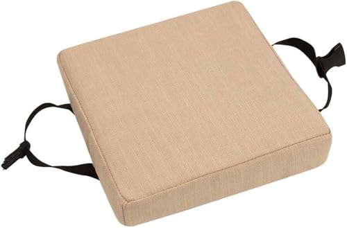 Sitzkissen Quadratisch Stuhlkissen ，Anti-Rutsch Atmungsaktiv Kleinen Stuhl Sitzpolster, Für Garten, Esszimmer, Autositz, Sessel, Sitzerhöhung(Beige,14x14x2 IN) von Generic