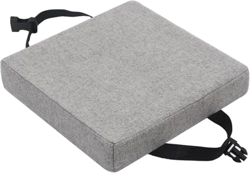 Sitzkissen Quadratisch Stuhlkissen ，Anti-Rutsch Atmungsaktiv Kleinen Stuhl Sitzpolster, Für Garten, Esszimmer, Autositz, Sessel, Sitzerhöhung(Gray,14x14x2 IN) von Generic