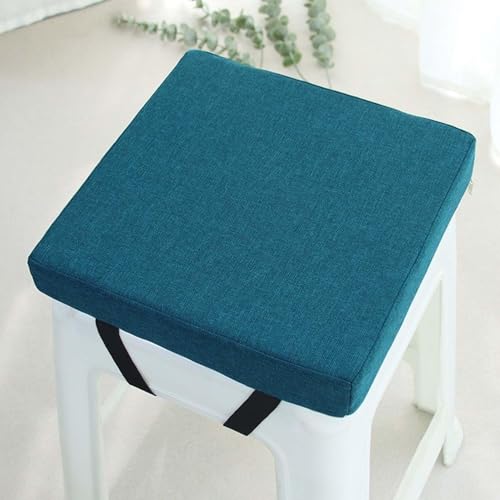 Sitzkissen Quadratisch Stuhlkissen ，Anti-Rutsch Atmungsaktiv Kleinen Stuhl Sitzpolster, Für Garten, Esszimmer, Autositz, Sessel, Sitzerhöhung(Peacock Blue,12x12x2 IN) von Generic