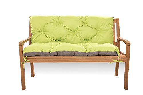 Sitzkissen für Hollywoodschaukel - Sitzbank mit Rückenlehne - Gartenschaukel Kissen - Bankkissen Outdoor (100 x 60 x 50, Limette) von Generic