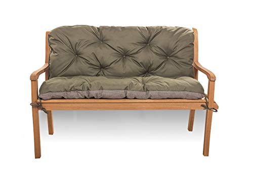 Sitzkissen für Hollywoodschaukel - Sitzbank mit Rückenlehne - Gartenschaukel Kissen - Bankkissen Outdoor (160 x 60 x 50, Grün) von Generic