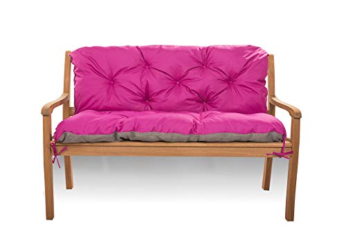 Sitzkissen für Hollywoodschaukel - Sitzbank mit Rückenlehne - Gartenschaukel Kissen - Bankkissen Outdoor (180 x 60 x 50, Rosa) von Generic