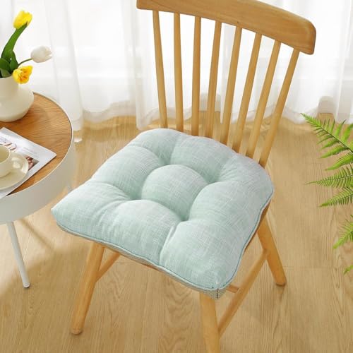Sitzkissen mit Bindebändern – Bequeme 43x46 cm Stuhlauflage Gartenstuhl, Esszimmerstuhl & Balkonmöbel – Atmungsaktive Polster Indoor/Outdoor(Green Blue) von Generic