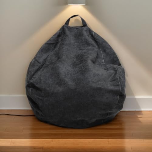 Sitzsack Bezug Nur Samt Material Verdickt Weich Stretch Waschbar Reißverschluss Keine Füllung Moderner Stil Schlafzimmer Büro Wohnzimmer Terrasse Teenager Erwachsene,K,90 * 90cm von Generic