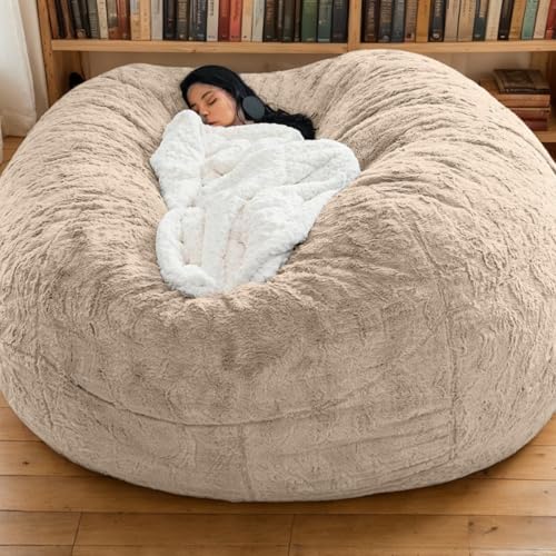 Sitzsack Bezug Nur Samt Verdickt Weich Waschbar Reißverschluss Keine Füllung Stretch Einfarbig Moderner Stil Schlafzimmer Büro Wohnzimmer Terrasse Teenager Erwachsene,C,150 * 75cm von Generic