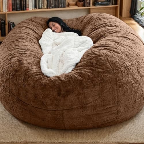 Sitzsack Bezug Nur Samt Verdickt Weich Waschbar Reißverschluss Keine Füllung Stretch Einfarbig Moderner Stil Schlafzimmer Büro Wohnzimmer Terrasse Teenager Erwachsene,C,180 * 90cm von Generic