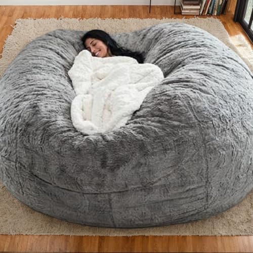 Sitzsack Bezug Nur Samt Verdickt Weich Waschbar Reißverschluss Keine Füllung Stretch Einfarbig Moderner Stil Schlafzimmer Büro Wohnzimmer Terrasse Teenager Erwachsene,D,150 * 75cm von Generic