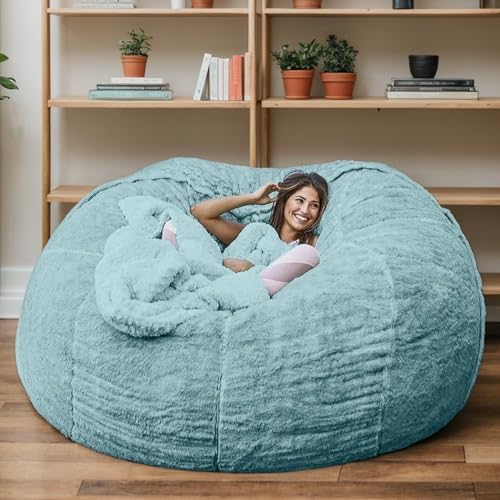 Sitzsack Bezug Nur Samt Verdickt Weich Waschbar Reißverschluss Keine Füllung Stretch Einfarbig Moderner Stil Schlafzimmer Büro Wohnzimmer Terrasse Teenager Erwachsene,D,180 * 90cm von Generic