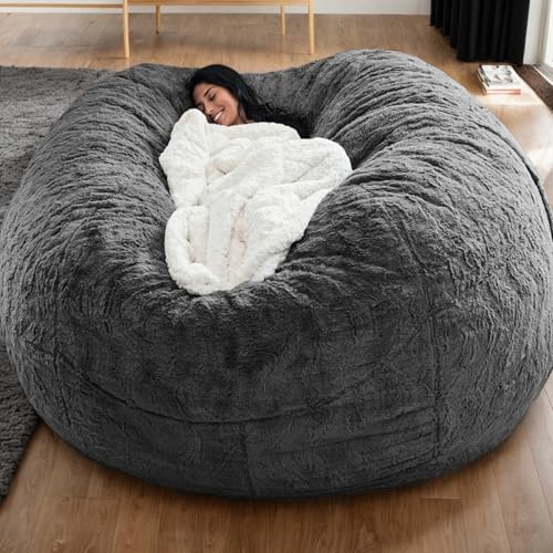 Sitzsack Bezug Nur Samt Verdickt Weich Waschbar Reißverschluss Keine Füllung Stretch Einfarbig Moderner Stil Schlafzimmer Büro Wohnzimmer Terrasse Teenager Erwachsene,E,180 * 90cm von Generic
