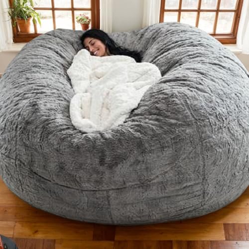 Sitzsack Bezug Nur Samt Verdickt Weich Waschbar Reißverschluss Keine Füllung Stretch Einfarbig Moderner Stil Schlafzimmer Büro Wohnzimmer Terrasse Teenager Erwachsene,I,180 * 90cm von Generic
