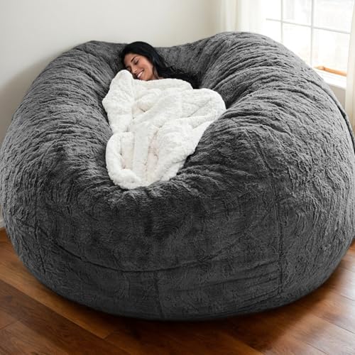 Sitzsack Bezug Nur Samt Verdickt Weich Waschbar Reißverschluss Keine Füllung Stretch Einfarbig Moderner Stil Schlafzimmer Büro Wohnzimmer Terrasse Teenager Erwachsene,J,130 * 60cm von Generic
